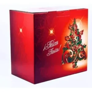 CAJA NAVIDEÑA MEDIANO ROJO