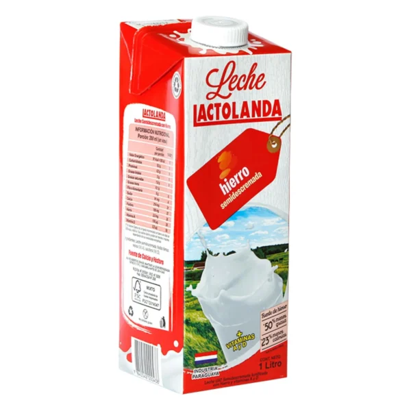 LECHE LACTOLANDA CON HIERRO SEMIDESCREMADA 1L.