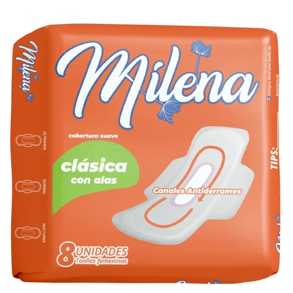 TOALLA HIGIENICA MILENA POR 8