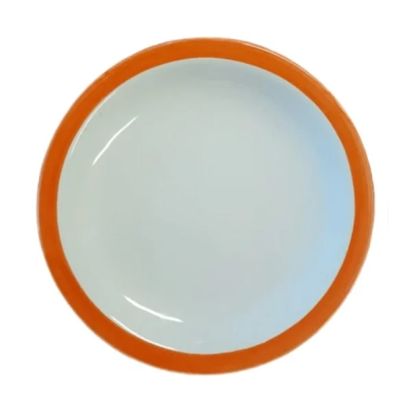 PLATO HONDO BORDE NARANJA
