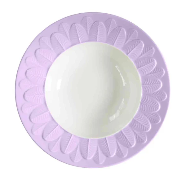 PLATO HONDO BORDE LILA