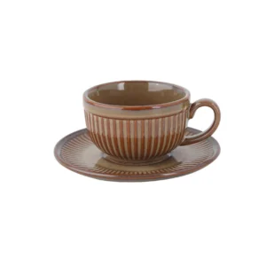 TAZA C/ PLATITO MARRON
